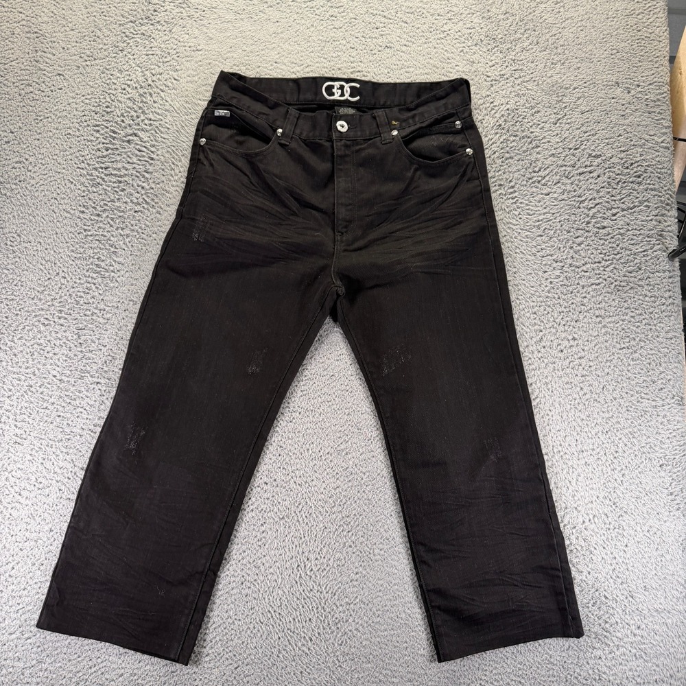 GDC Jeans Men's 36x26 Black Cotton Denim Straight Dark Wash Workwear Travel